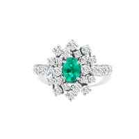 Anello Roman Gioielli Donna VENEZIA in Oro bianco Smeraldo R1457A822N14522